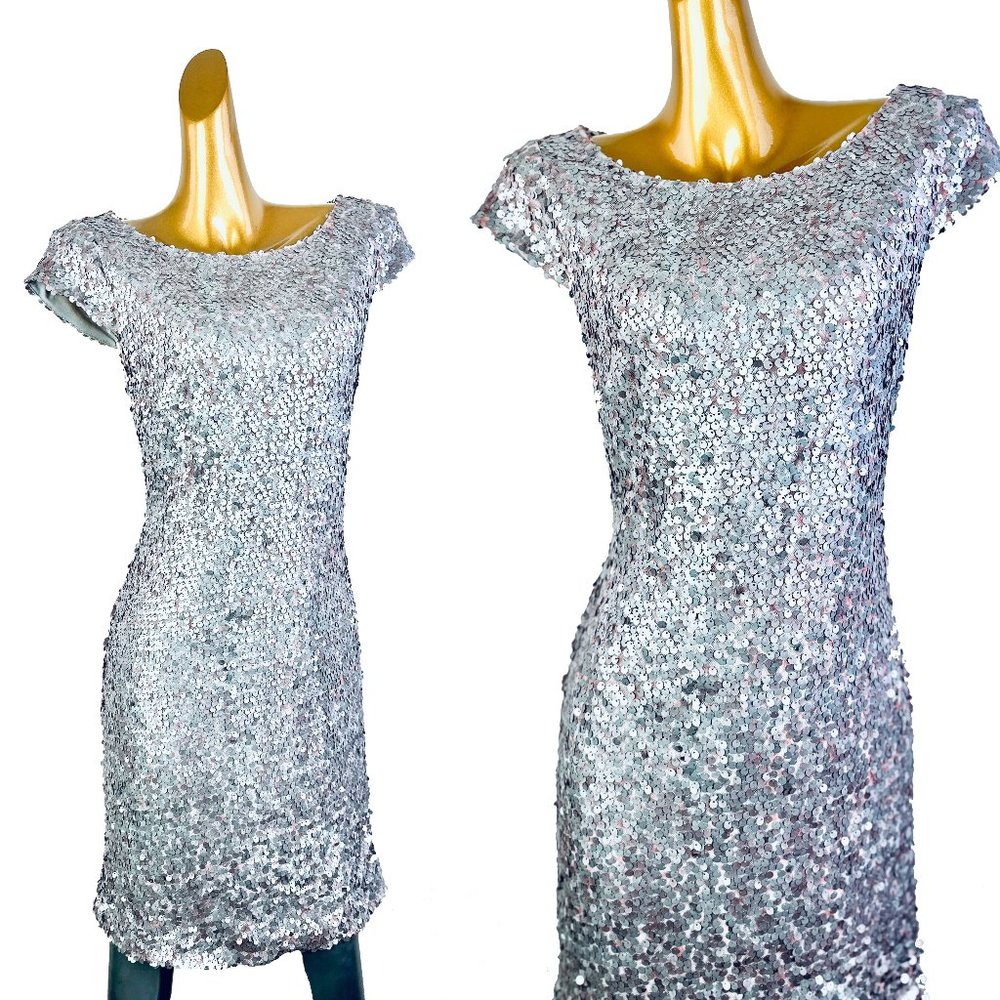 Donna Morgan 90s prom formal sequin cocktail dress
